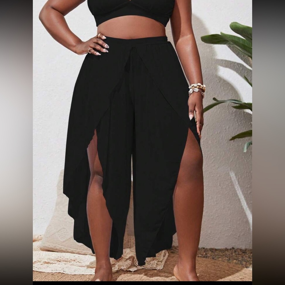 Black bathing suit cover